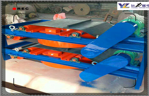 電磁自卸式除鐵器，800帶變壓控制電磁自卸式除鐵器_國家標(biāo)準(zhǔn)_800帶變壓控制電磁自卸式除鐵器配件_型號(hào)及工作視頻